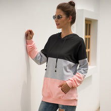 Load image into Gallery viewer, Brand 2019 Fall Women Hoodies With Cap Sweatshirt Patchwork Sweat Femme Capuche  Pullover Hoodie Sudadera Mujer Con Capucha