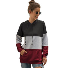 Load image into Gallery viewer, Brand 2019 Fall Women Hoodies With Cap Sweatshirt Patchwork Sweat Femme Capuche  Pullover Hoodie Sudadera Mujer Con Capucha