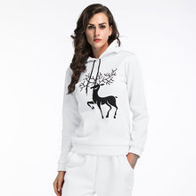 Load image into Gallery viewer, Pullover Hoodies Women Christmas Sweatshirt Snowflake Deer Printing Long Sleeve 2019 Polyester Sweat Femme Capuche Plus Size