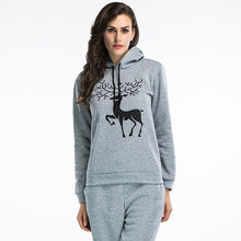 Load image into Gallery viewer, Pullover Hoodies Women Christmas Sweatshirt Snowflake Deer Printing Long Sleeve 2019 Polyester Sweat Femme Capuche Plus Size