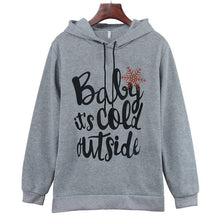Load image into Gallery viewer, Pullover Hoodies Women Christmas Sweatshirt Snowflake Deer Printing Long Sleeve 2019 Polyester Sweat Femme Capuche Plus Size