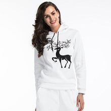 Load image into Gallery viewer, Pullover Hoodies Women Christmas Sweatshirt Snowflake Deer Printing Long Sleeve 2019 Polyester Sweat Femme Capuche Plus Size