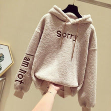 Load image into Gallery viewer, Teddy Coat Imitation Wool Sweatshirt Women 20199 Autumn &amp; Winter Loose Hooded Pullover Women Jacket Sweat Capuche Plus Big Size
