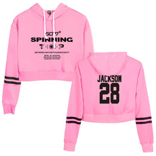 Load image into Gallery viewer, GOT7 Kpop Women Crop Tops Sweatshirt Girls Female Casual Printed Letter Long Sleeve Pullover Sweat Capuche Polerones Mujer 2019