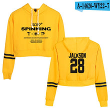 Load image into Gallery viewer, GOT7 Kpop Women Crop Tops Sweatshirt Girls Female Casual Printed Letter Long Sleeve Pullover Sweat Capuche Polerones Mujer 2019