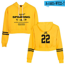 Load image into Gallery viewer, GOT7 Kpop Women Crop Tops Sweatshirt Girls Female Casual Printed Letter Long Sleeve Pullover Sweat Capuche Polerones Mujer 2019