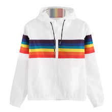 Load image into Gallery viewer, La sueur femme à capuche streetwear sweat pour femmes À Manches Longues Arc-En-Patchwork O Cou Casual Blouse À Capuche