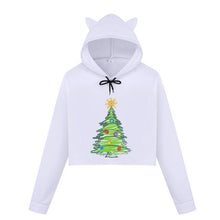 Load image into Gallery viewer, Christmas Hoodies Oversize Lady Sweatshirts Pullover Casual Harajuku Kawaii Sexy Cropped Sweatshirt Women Tops Christmas Clothes