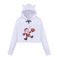 Load image into Gallery viewer, Christmas Hoodies Oversize Lady Sweatshirts Pullover Casual Harajuku Kawaii Sexy Cropped Sweatshirt Women Tops Christmas Clothes