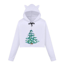 Load image into Gallery viewer, Christmas Hoodies Oversize Lady Sweatshirts Pullover Casual Harajuku Kawaii Sexy Cropped Sweatshirt Women Tops Christmas Clothes