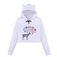Load image into Gallery viewer, Christmas Hoodies Oversize Lady Sweatshirts Pullover Casual Harajuku Kawaii Sexy Cropped Sweatshirt Women Tops Christmas Clothes