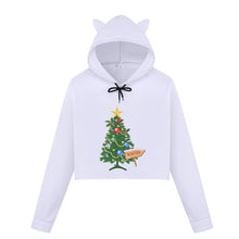 Load image into Gallery viewer, Christmas Hoodies Oversize Lady Sweatshirts Pullover Casual Harajuku Kawaii Sexy Cropped Sweatshirt Women Tops Christmas Clothes