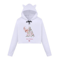 Load image into Gallery viewer, Christmas Hoodies Oversize Lady Sweatshirts Pullover Casual Harajuku Kawaii Sexy Cropped Sweatshirt Women Tops Christmas Clothes