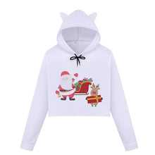 Load image into Gallery viewer, Christmas Hoodies Oversize Lady Sweatshirts Pullover Casual Harajuku Kawaii Sexy Cropped Sweatshirt Women Tops Christmas Clothes
