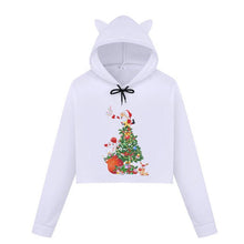 Load image into Gallery viewer, Christmas Hoodies Oversize Lady Sweatshirts Pullover Casual Harajuku Kawaii Sexy Cropped Sweatshirt Women Tops Christmas Clothes