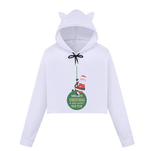 Load image into Gallery viewer, Christmas Hoodies Oversize Lady Sweatshirts Pullover Casual Harajuku Kawaii Sexy Cropped Sweatshirt Women Tops Christmas Clothes