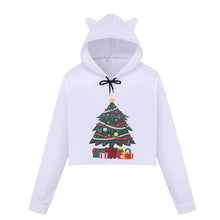 Load image into Gallery viewer, Christmas Hoodies Oversize Lady Sweatshirts Pullover Casual Harajuku Kawaii Sexy Cropped Sweatshirt Women Tops Christmas Clothes