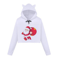Load image into Gallery viewer, Christmas Hoodies Oversize Lady Sweatshirts Pullover Casual Harajuku Kawaii Sexy Cropped Sweatshirt Women Tops Christmas Clothes