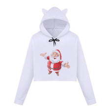Load image into Gallery viewer, Christmas Hoodies Oversize Lady Sweatshirts Pullover Casual Harajuku Kawaii Sexy Cropped Sweatshirt Women Tops Christmas Clothes