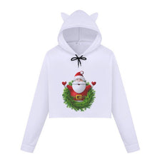 Load image into Gallery viewer, Christmas Hoodies Oversize Lady Sweatshirts Pullover Casual Harajuku Kawaii Sexy Cropped Sweatshirt Women Tops Christmas Clothes