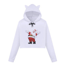 Load image into Gallery viewer, Christmas Hoodies Oversize Lady Sweatshirts Pullover Casual Harajuku Kawaii Sexy Cropped Sweatshirt Women Tops Christmas Clothes