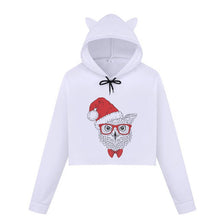 Load image into Gallery viewer, Christmas Hoodies Oversize Lady Sweatshirts Pullover Casual Harajuku Kawaii Sexy Cropped Sweatshirt Women Tops Christmas Clothes