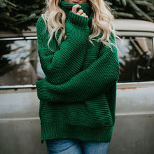 Load image into Gallery viewer, Women Turtleneck Sweaters Autumn Winter 2018 Pull Jumpers European Casual Twist Warm Sweaters Female oversized sweater Pull