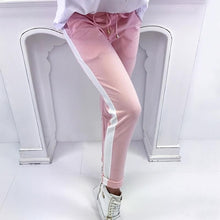 Load image into Gallery viewer, Casual 2018 Women Pants Side Striped Trousers Mid Waist Fashion Slim Pants Pantalon For Girls WS8461R